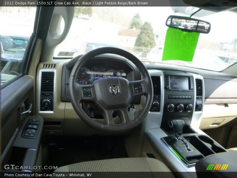 Black / Light Pebble Beige/Bark Brown 2012 Dodge Ram 1500 SLT Crew Cab 4x4