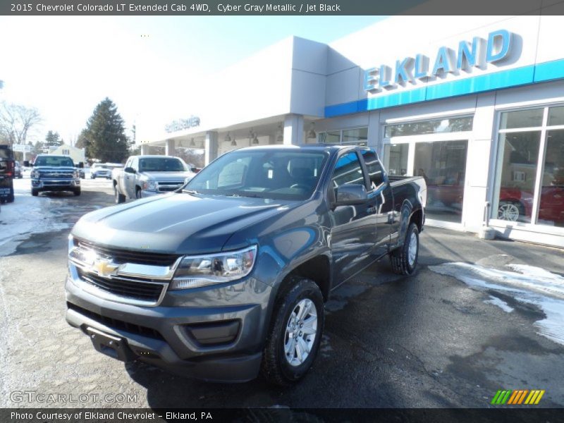 Cyber Gray Metallic / Jet Black 2015 Chevrolet Colorado LT Extended Cab 4WD