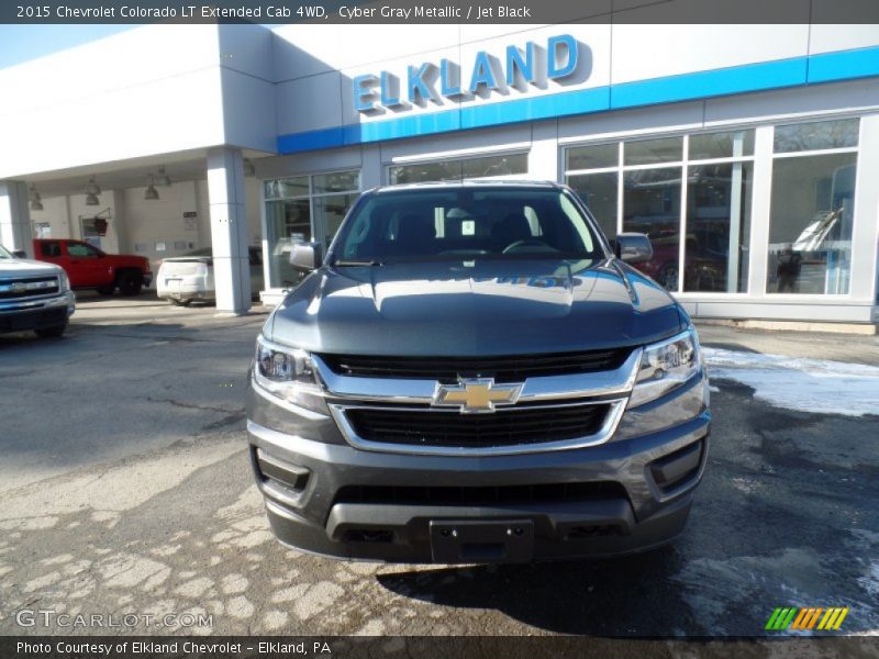 Cyber Gray Metallic / Jet Black 2015 Chevrolet Colorado LT Extended Cab 4WD