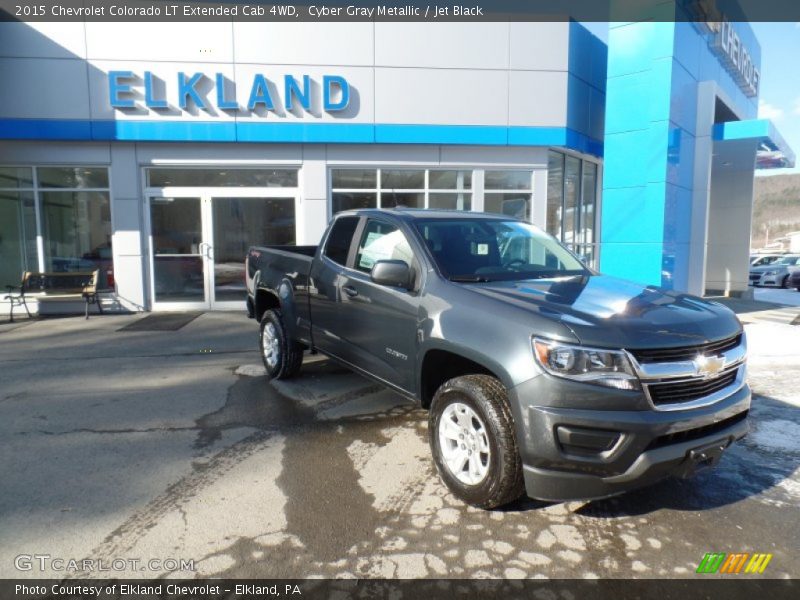 Cyber Gray Metallic / Jet Black 2015 Chevrolet Colorado LT Extended Cab 4WD