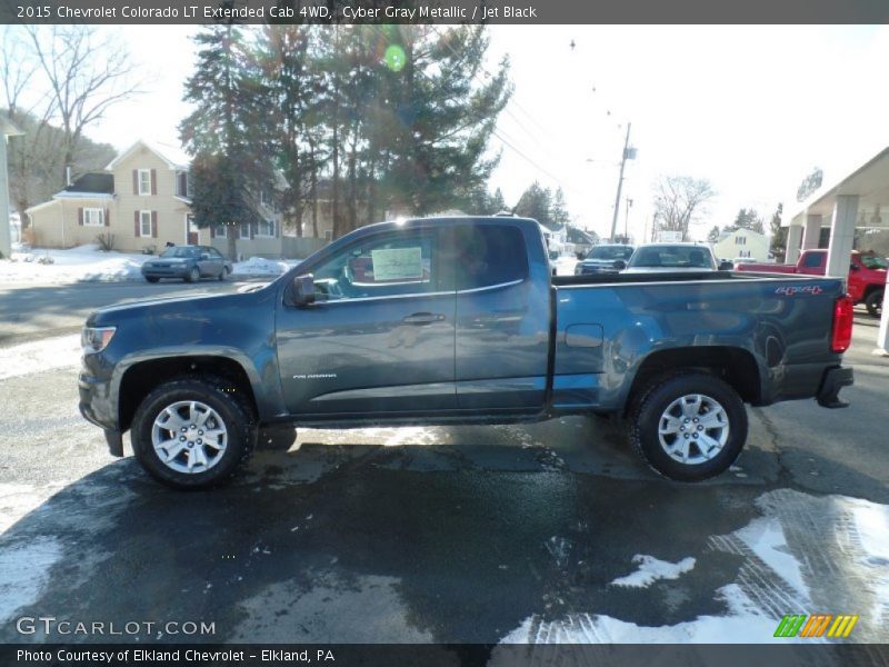 Cyber Gray Metallic / Jet Black 2015 Chevrolet Colorado LT Extended Cab 4WD