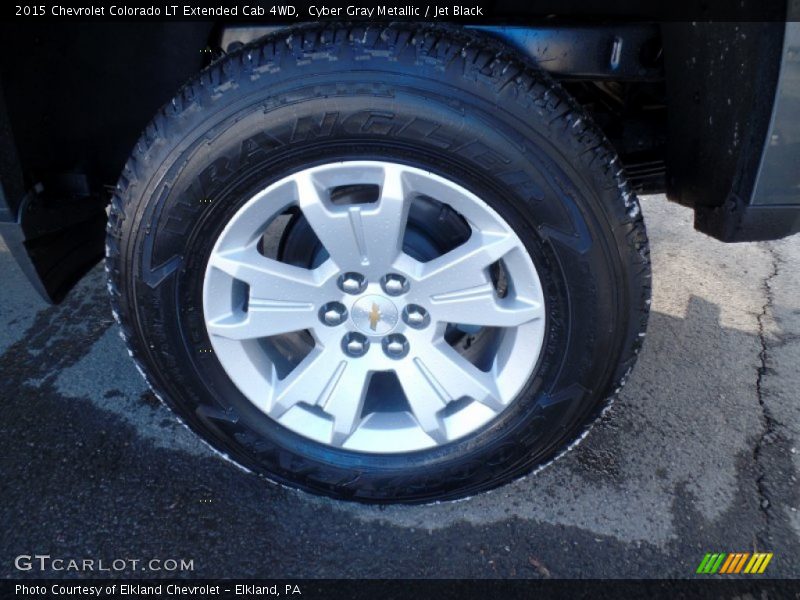 Cyber Gray Metallic / Jet Black 2015 Chevrolet Colorado LT Extended Cab 4WD