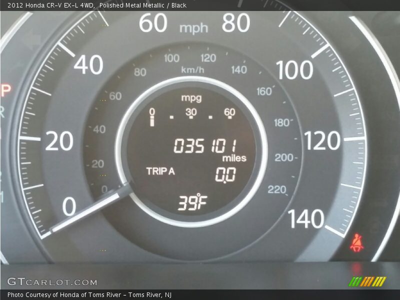 Polished Metal Metallic / Black 2012 Honda CR-V EX-L 4WD