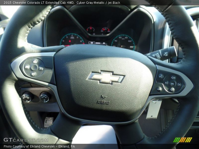 Cyber Gray Metallic / Jet Black 2015 Chevrolet Colorado LT Extended Cab 4WD
