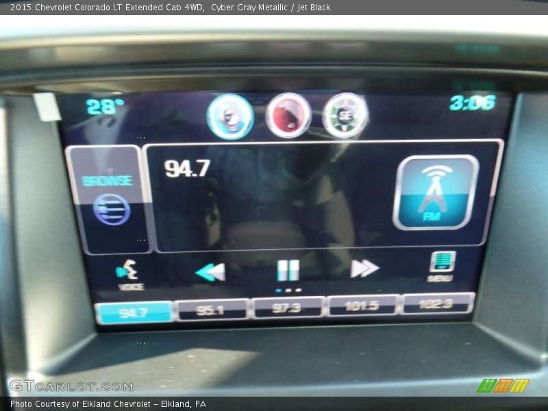 Cyber Gray Metallic / Jet Black 2015 Chevrolet Colorado LT Extended Cab 4WD