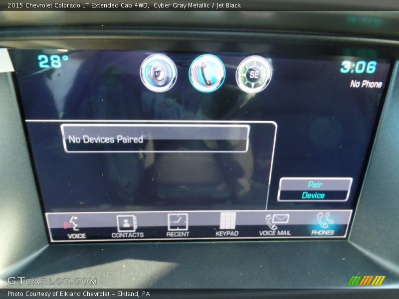 Cyber Gray Metallic / Jet Black 2015 Chevrolet Colorado LT Extended Cab 4WD