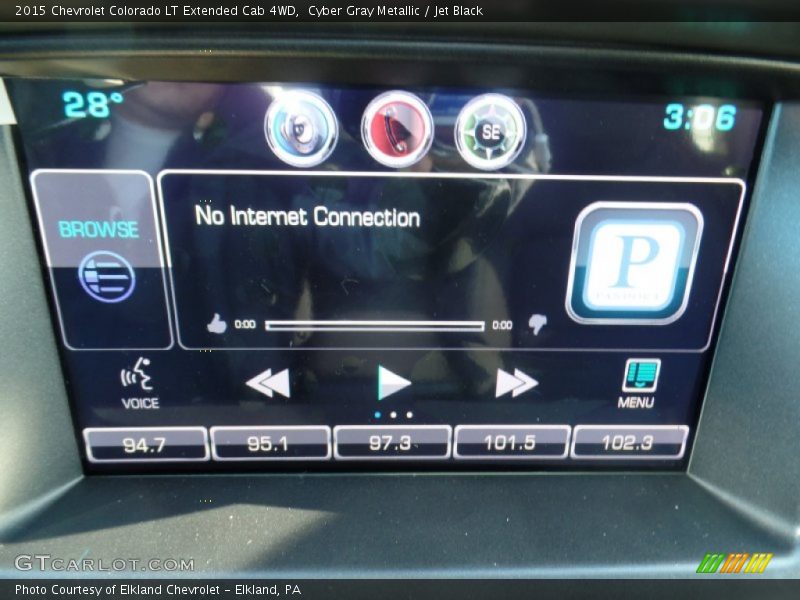 Cyber Gray Metallic / Jet Black 2015 Chevrolet Colorado LT Extended Cab 4WD