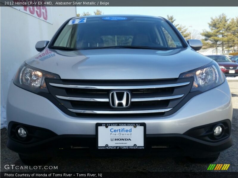 Alabaster Silver Metallic / Beige 2012 Honda CR-V EX 4WD