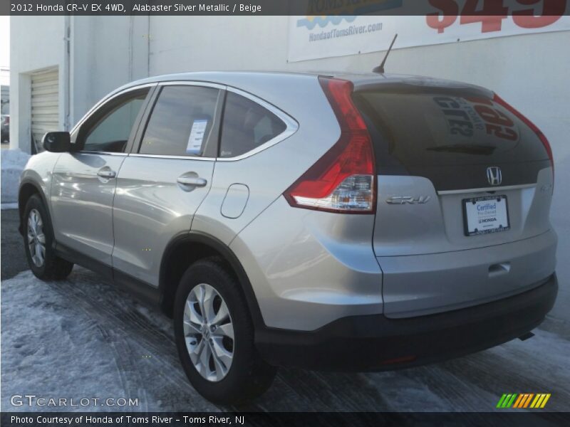 Alabaster Silver Metallic / Beige 2012 Honda CR-V EX 4WD