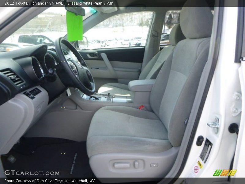 Blizzard White Pearl / Ash 2012 Toyota Highlander V6 4WD