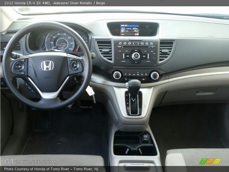 Alabaster Silver Metallic / Beige 2012 Honda CR-V EX 4WD