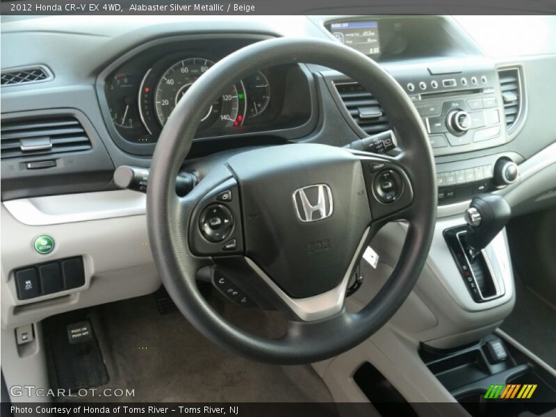 Alabaster Silver Metallic / Beige 2012 Honda CR-V EX 4WD
