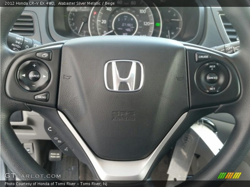 Alabaster Silver Metallic / Beige 2012 Honda CR-V EX 4WD