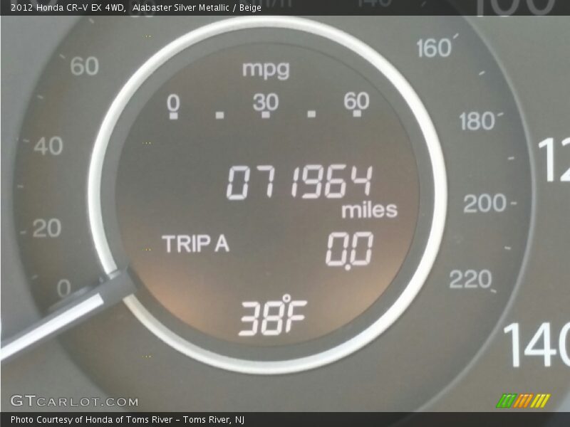 Alabaster Silver Metallic / Beige 2012 Honda CR-V EX 4WD
