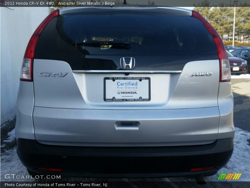 Alabaster Silver Metallic / Beige 2012 Honda CR-V EX 4WD