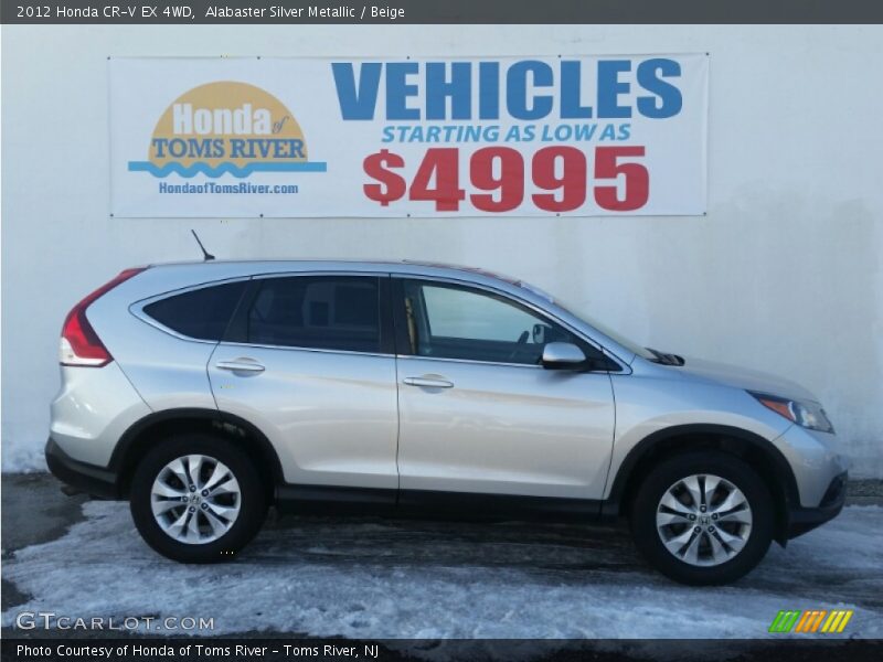 Alabaster Silver Metallic / Beige 2012 Honda CR-V EX 4WD