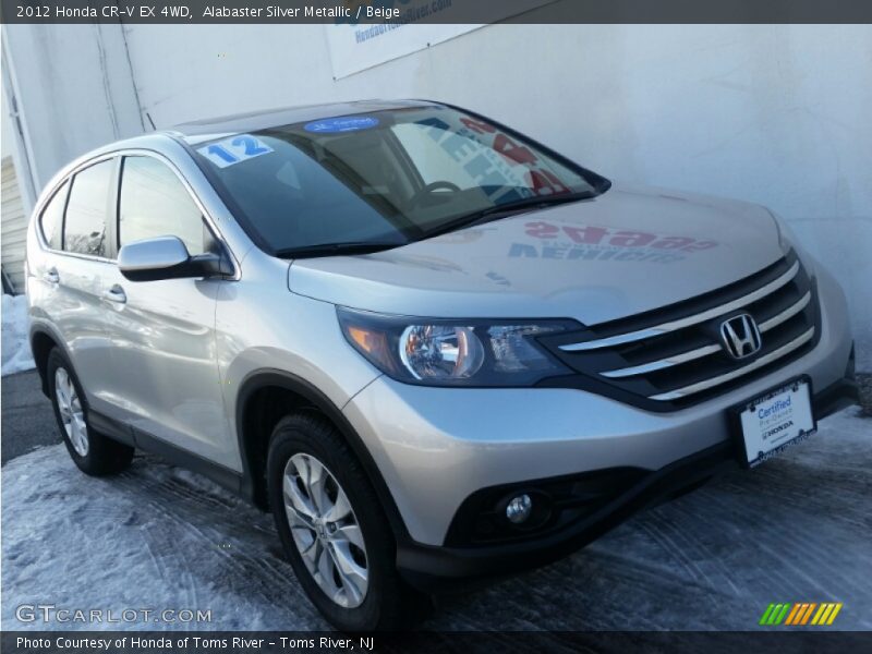 Alabaster Silver Metallic / Beige 2012 Honda CR-V EX 4WD