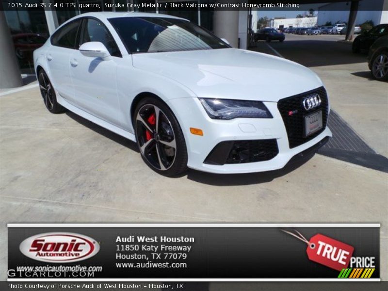 Suzuka Gray Metallic / Black Valcona w/Contrast Honeycomb Stitching 2015 Audi RS 7 4.0 TFSI quattro