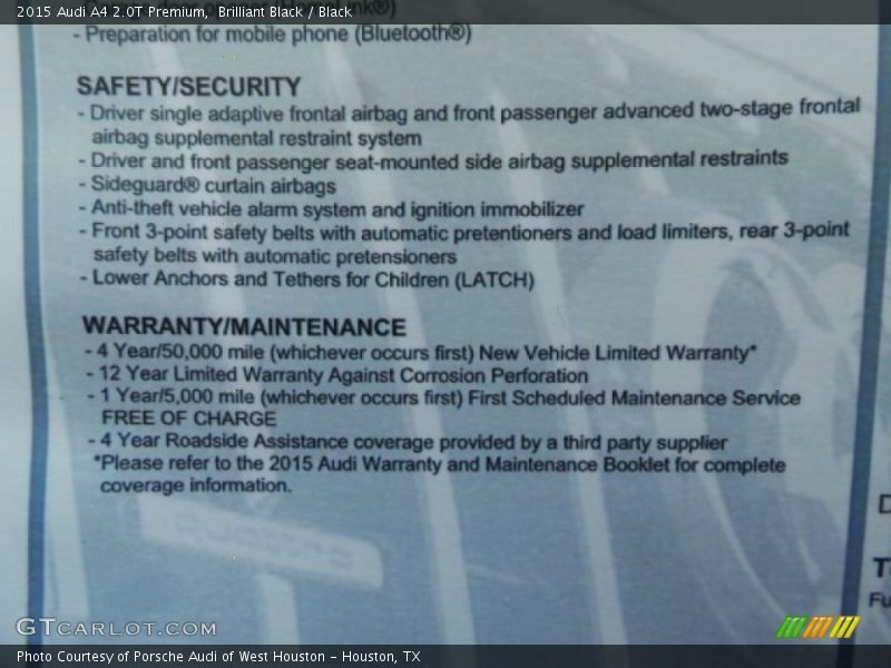 Brilliant Black / Black 2015 Audi A4 2.0T Premium