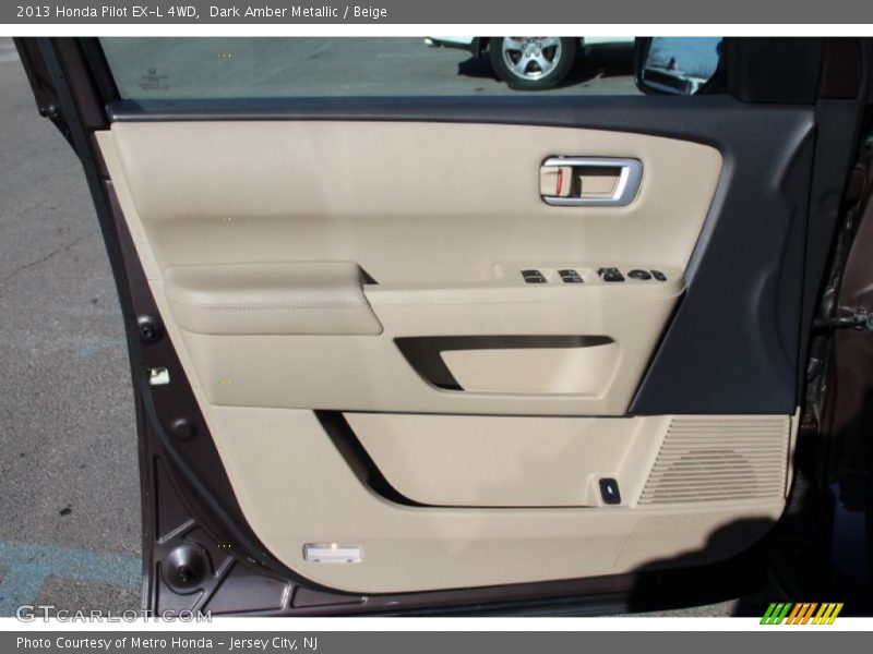 Dark Amber Metallic / Beige 2013 Honda Pilot EX-L 4WD