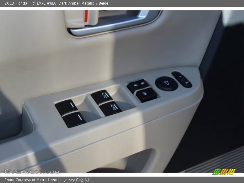 Dark Amber Metallic / Beige 2013 Honda Pilot EX-L 4WD