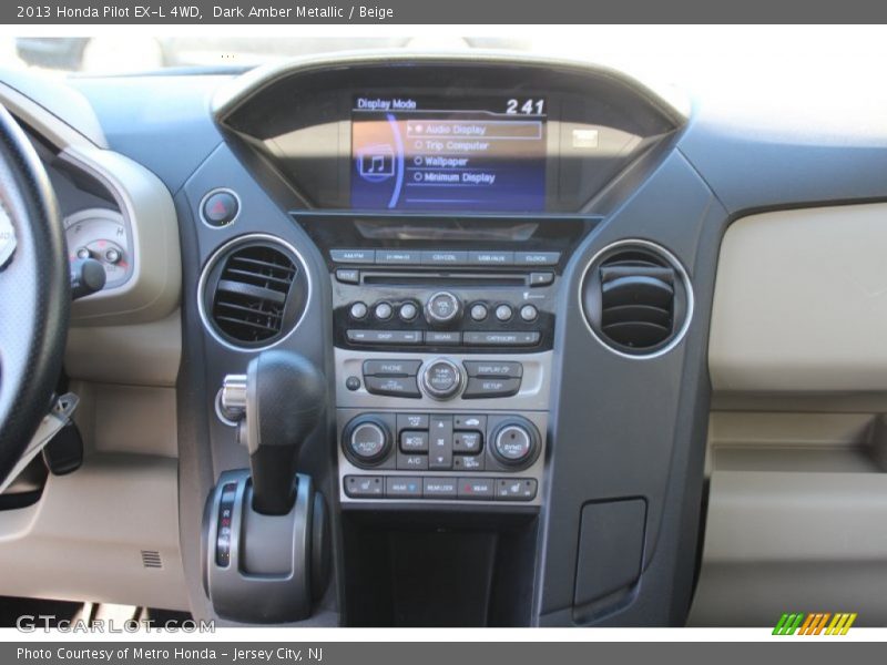 Dark Amber Metallic / Beige 2013 Honda Pilot EX-L 4WD