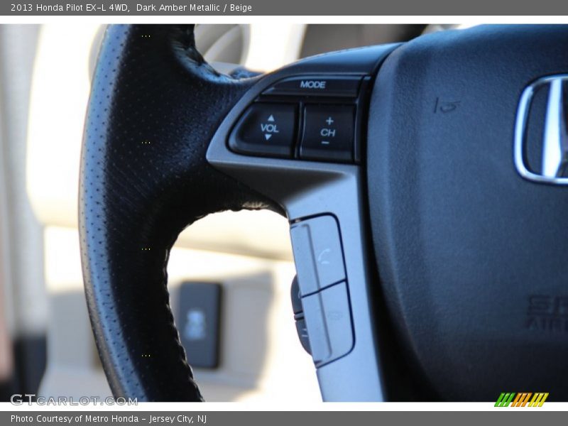 Dark Amber Metallic / Beige 2013 Honda Pilot EX-L 4WD