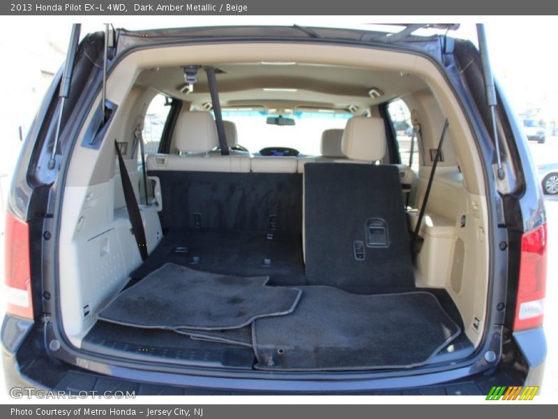 Dark Amber Metallic / Beige 2013 Honda Pilot EX-L 4WD