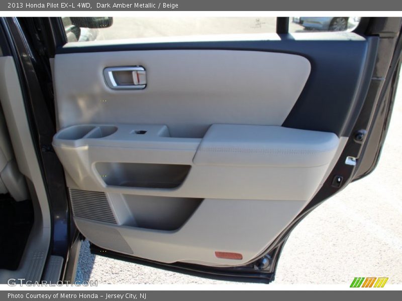 Dark Amber Metallic / Beige 2013 Honda Pilot EX-L 4WD