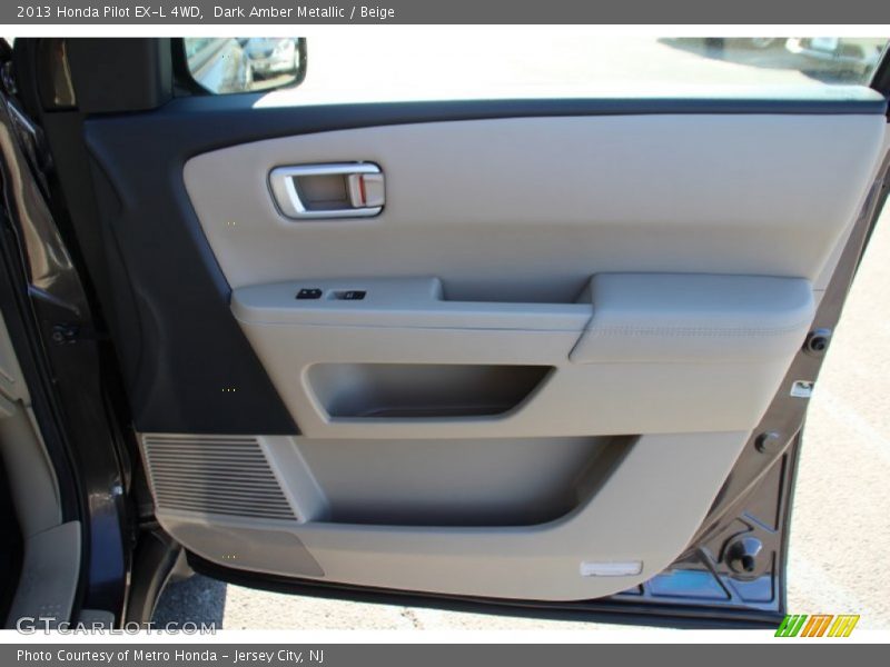 Dark Amber Metallic / Beige 2013 Honda Pilot EX-L 4WD