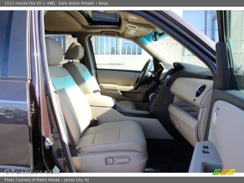 Dark Amber Metallic / Beige 2013 Honda Pilot EX-L 4WD