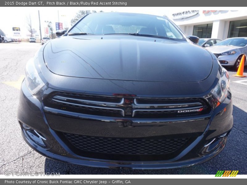 Pitch Black / Black/Ruby Red Accent Stitching 2015 Dodge Dart GT