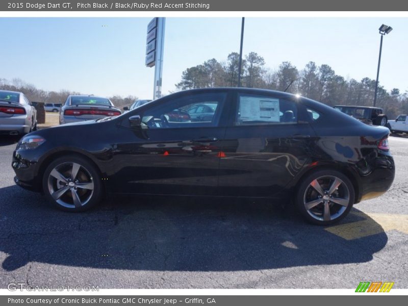 Pitch Black / Black/Ruby Red Accent Stitching 2015 Dodge Dart GT