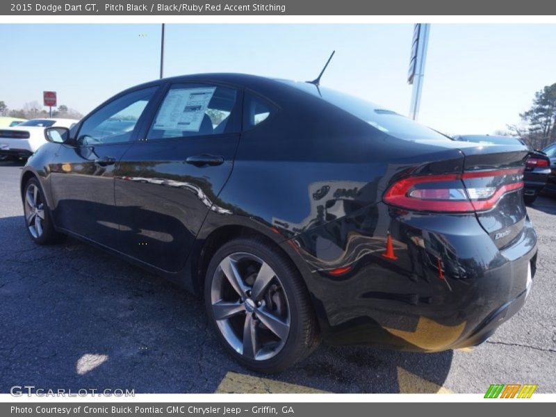 Pitch Black / Black/Ruby Red Accent Stitching 2015 Dodge Dart GT