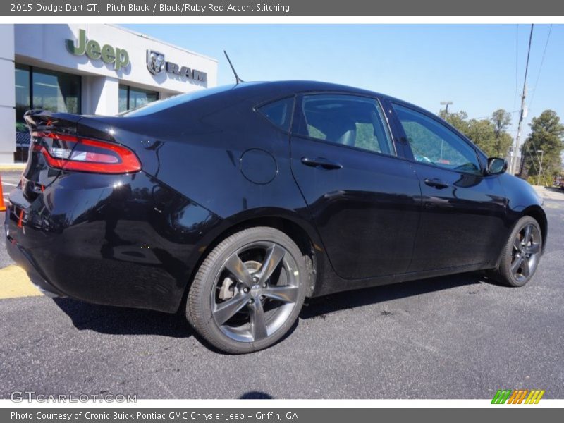 Pitch Black / Black/Ruby Red Accent Stitching 2015 Dodge Dart GT
