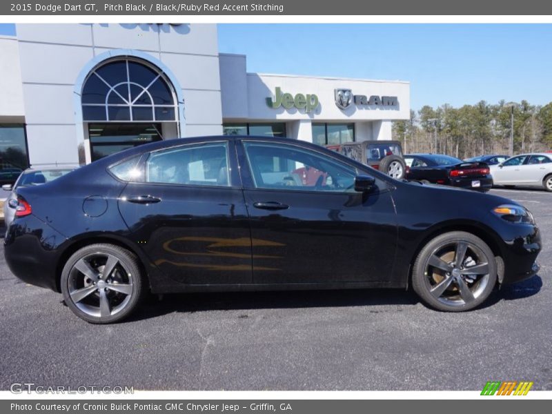 Pitch Black / Black/Ruby Red Accent Stitching 2015 Dodge Dart GT