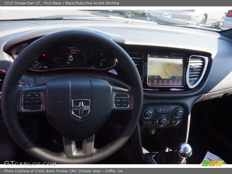 Pitch Black / Black/Ruby Red Accent Stitching 2015 Dodge Dart GT