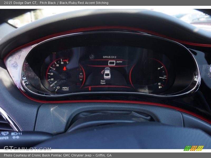 Pitch Black / Black/Ruby Red Accent Stitching 2015 Dodge Dart GT