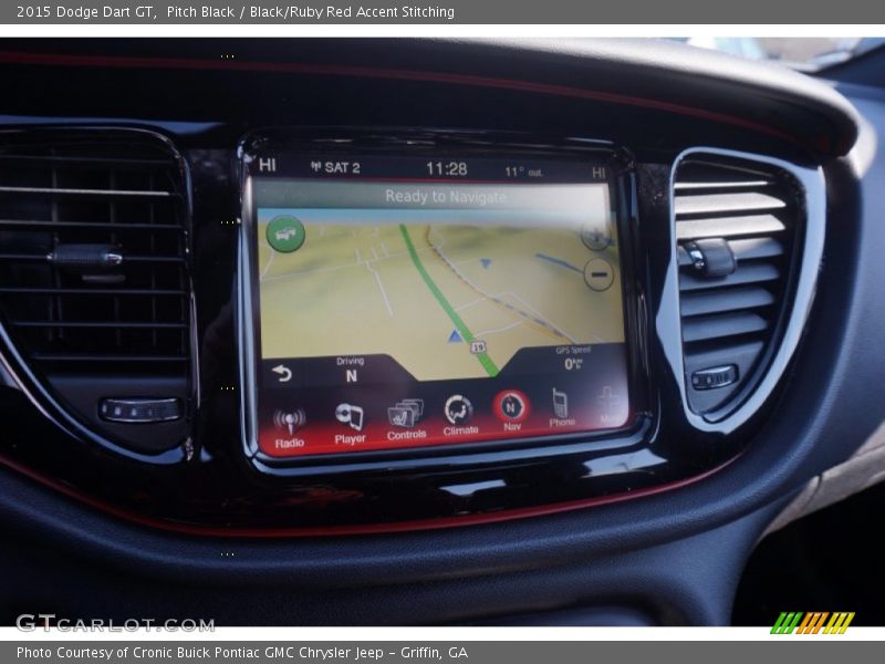 Pitch Black / Black/Ruby Red Accent Stitching 2015 Dodge Dart GT