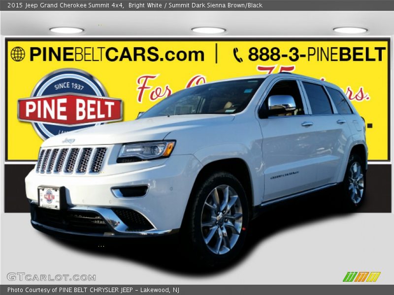 Bright White / Summit Dark Sienna Brown/Black 2015 Jeep Grand Cherokee Summit 4x4