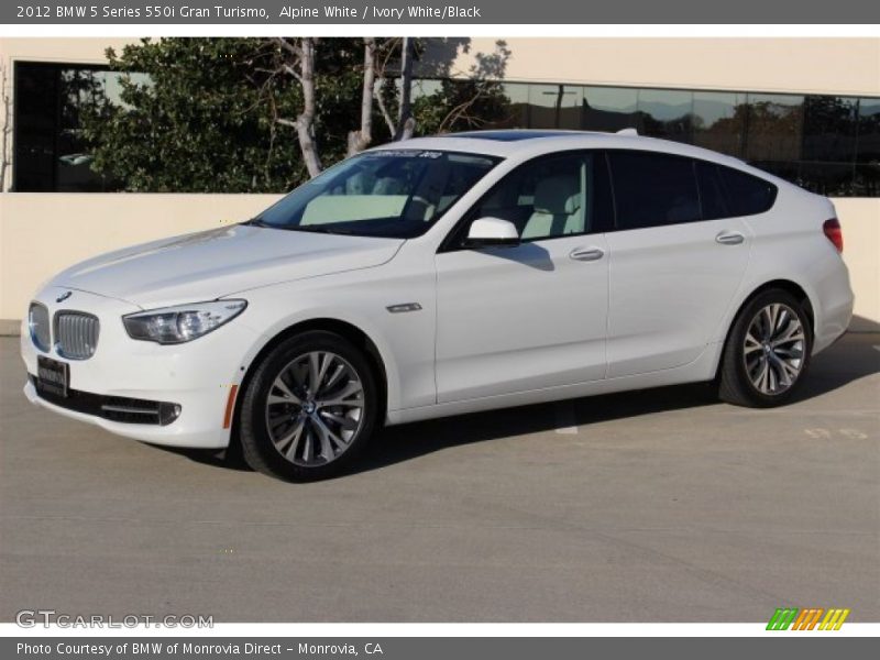 Alpine White / Ivory White/Black 2012 BMW 5 Series 550i Gran Turismo