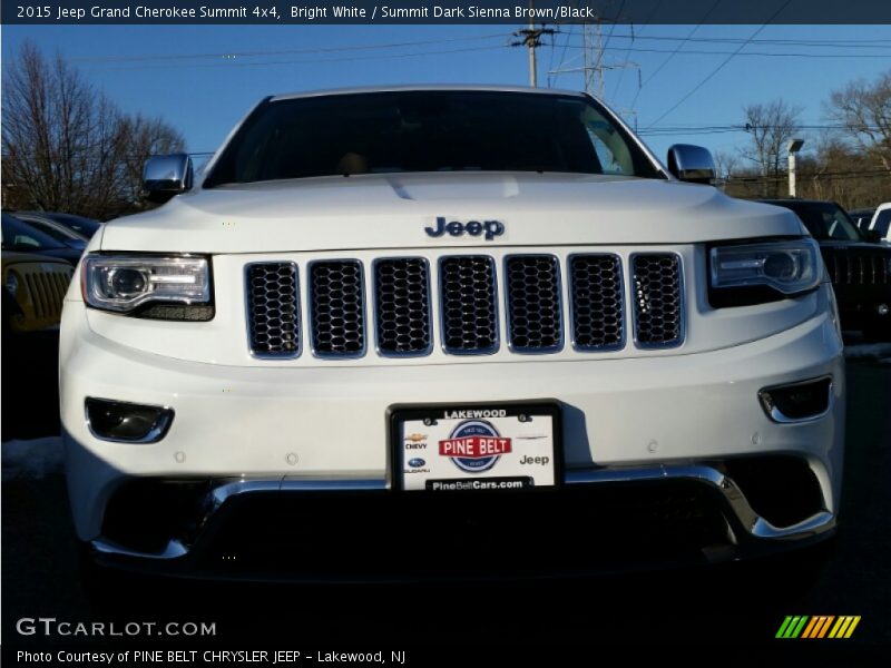 Bright White / Summit Dark Sienna Brown/Black 2015 Jeep Grand Cherokee Summit 4x4