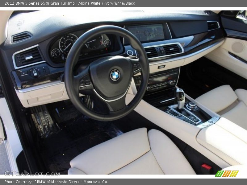 Alpine White / Ivory White/Black 2012 BMW 5 Series 550i Gran Turismo