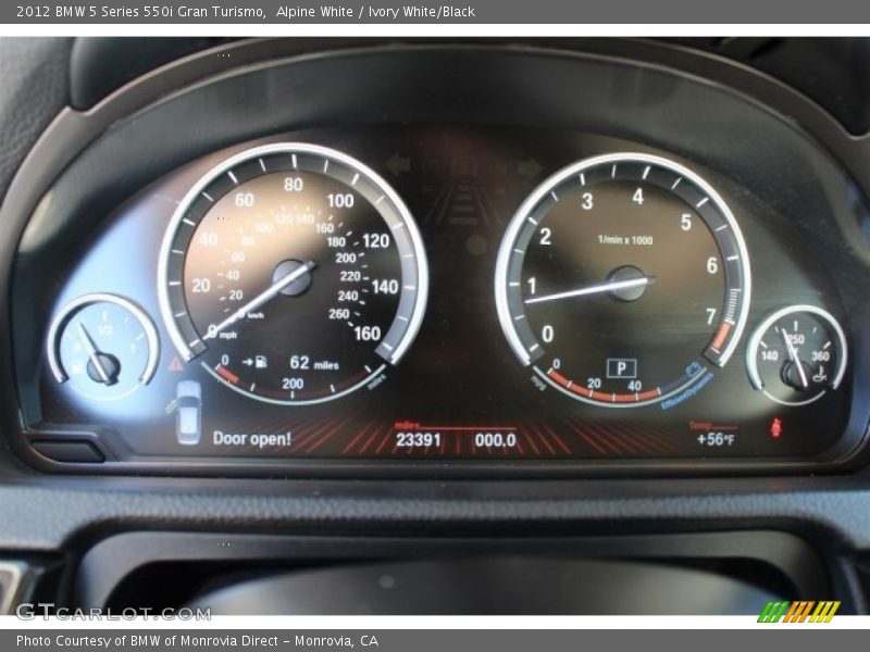 Alpine White / Ivory White/Black 2012 BMW 5 Series 550i Gran Turismo