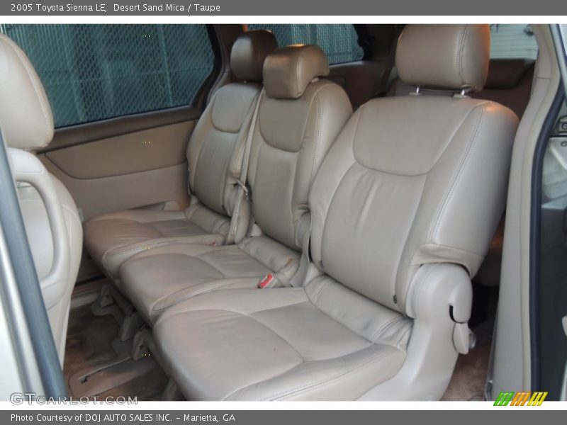 Rear Seat of 2005 Sienna LE