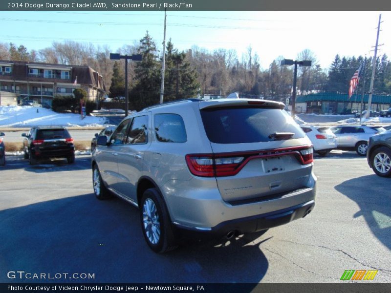 Sandstone Pearl / Black/Tan 2014 Dodge Durango Citadel AWD