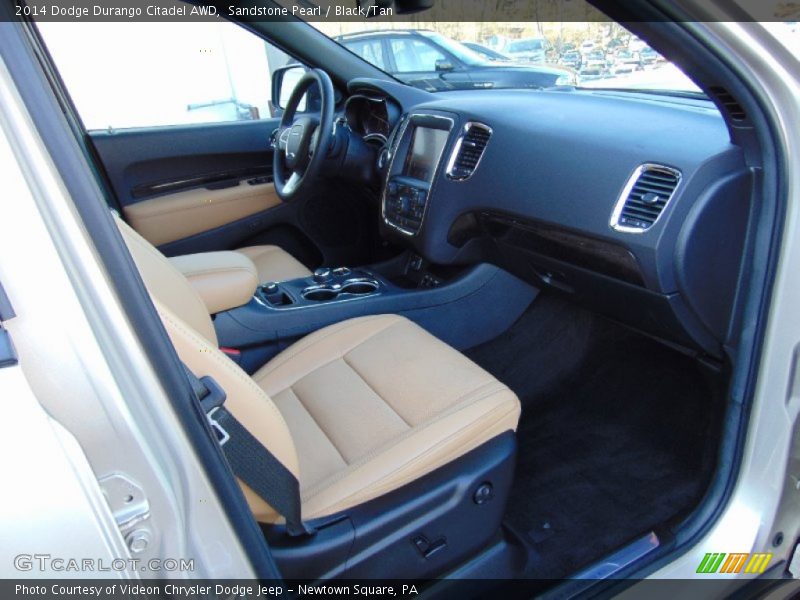 Sandstone Pearl / Black/Tan 2014 Dodge Durango Citadel AWD