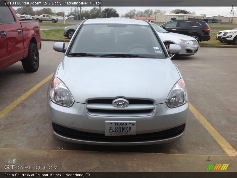 Platinum Silver / Black 2010 Hyundai Accent GS 3 Door