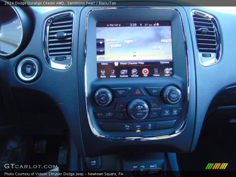 Sandstone Pearl / Black/Tan 2014 Dodge Durango Citadel AWD