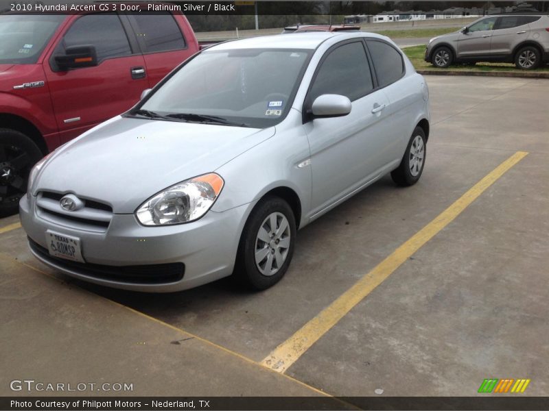 Platinum Silver / Black 2010 Hyundai Accent GS 3 Door